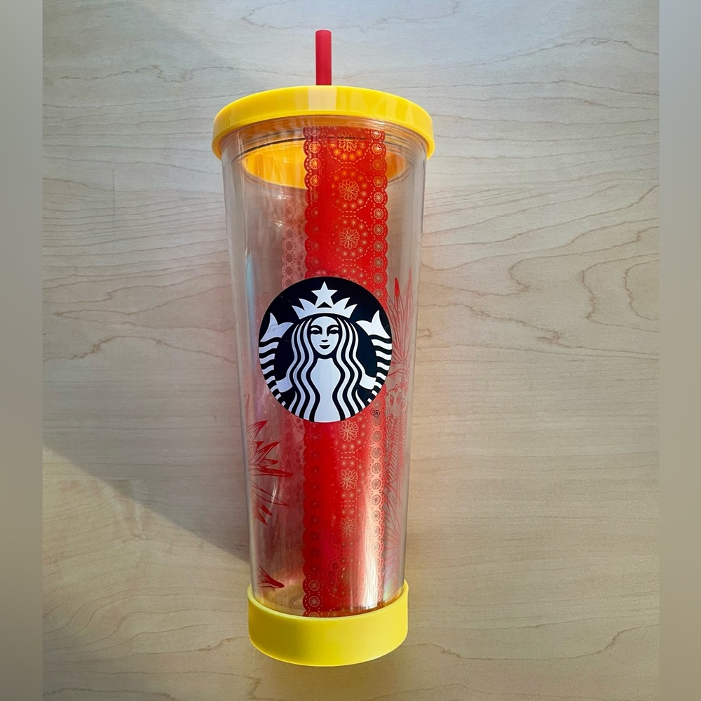 Starbucks red and yellow tumbler
